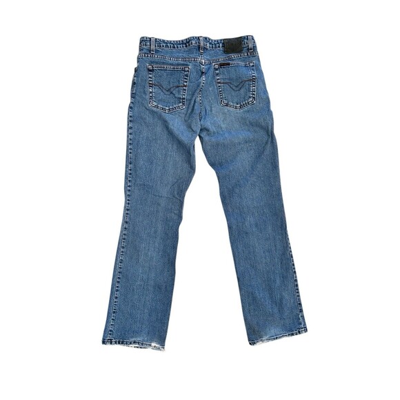 Vintage HARLEY DAVIDSON Denim Bootcut Cotton Stretch Blue Jeans Womens Size 12L - Picture 1 of 15